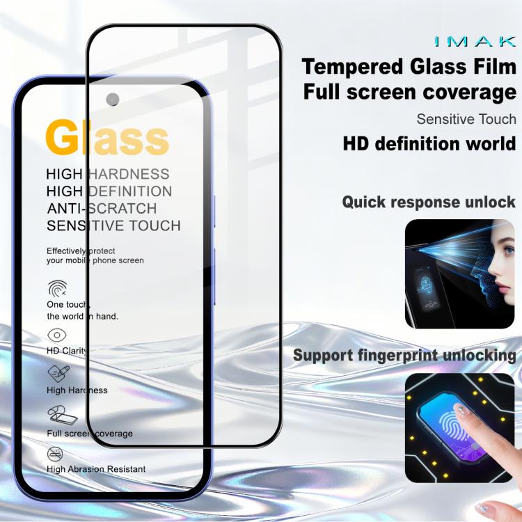 For Google Pixel 10a imak 9H Pro+ Series Surface Hardness Full Screen Tempered Glass Film