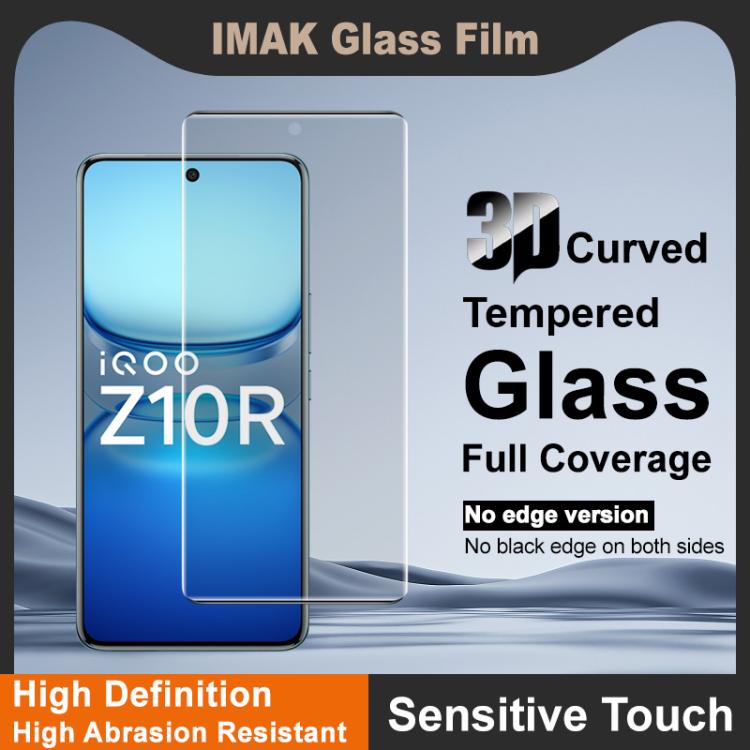 For vivo iQOO Z10R 5G Global imak No Edge Version 3D Curved Full Screen Tempered Glass Film