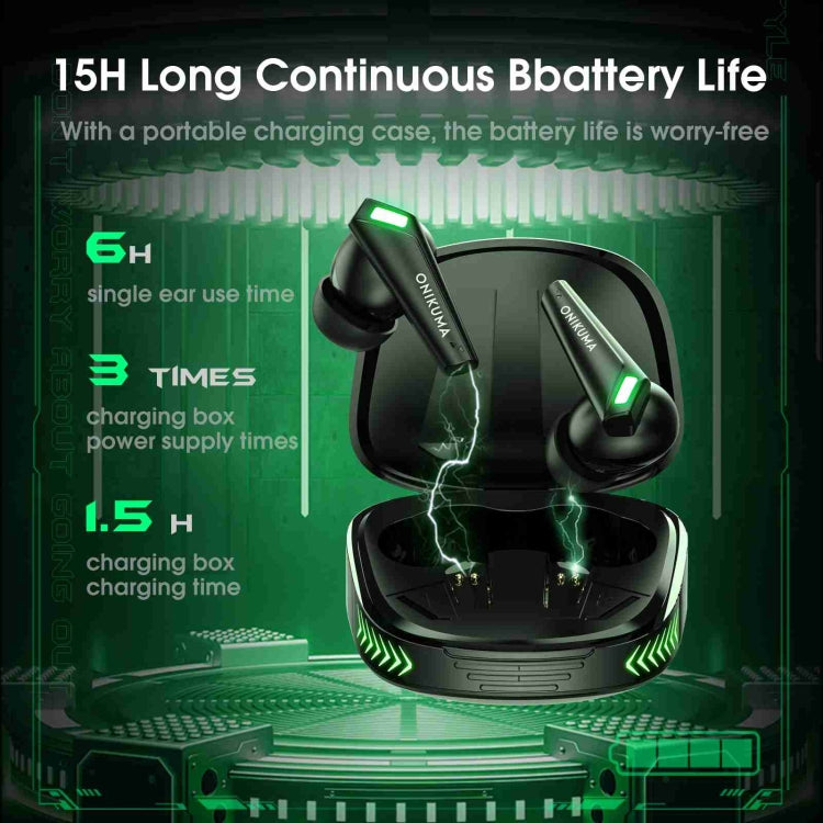 ONIKUMA T308 TWS Wireless Bluetooth 5.3 Earphone with Mic - Black