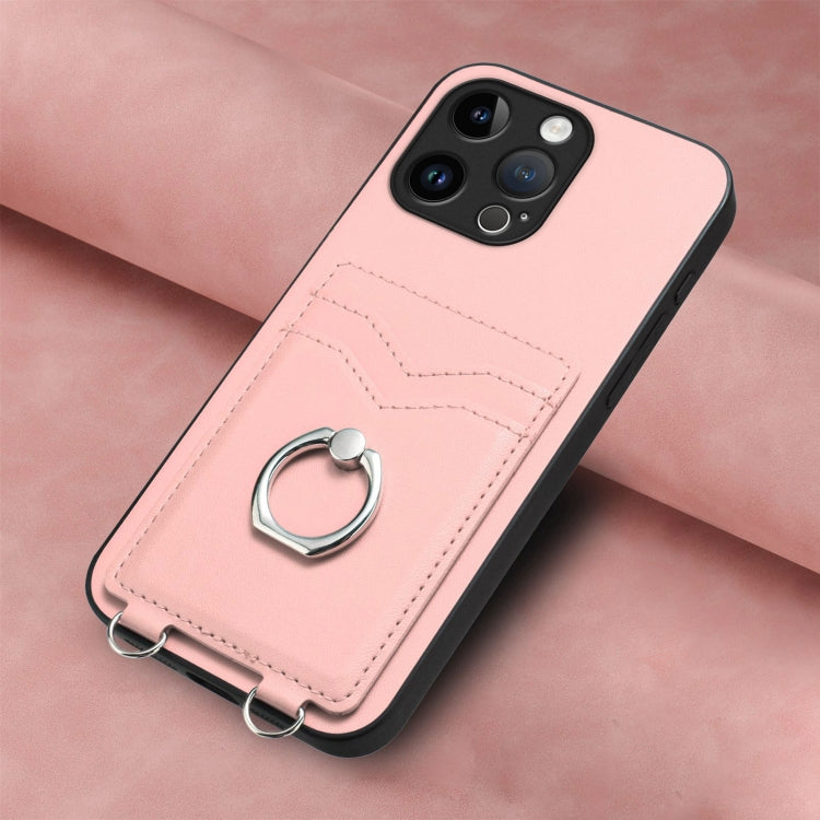 For iPhone 15 Pro Max R20 Ring Card Holder Phone Case