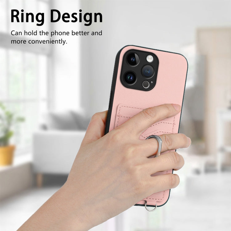 For iPhone 15 Pro Max R20 Ring Card Holder Phone Case