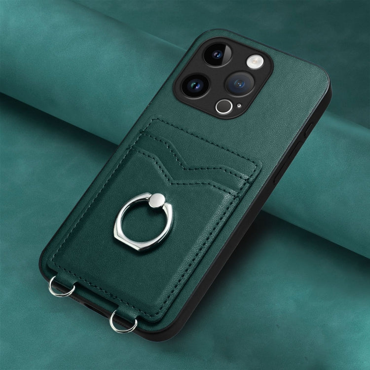For iPhone 15 Pro R20 Ring Card Holder Phone Case
