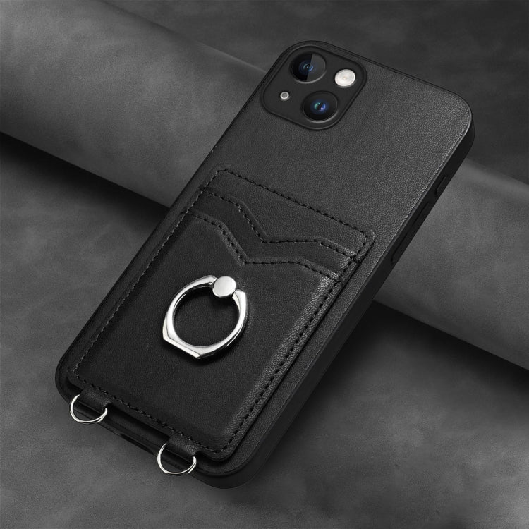 For iPhone 15 Plus R20 Ring Card Holder Phone Case