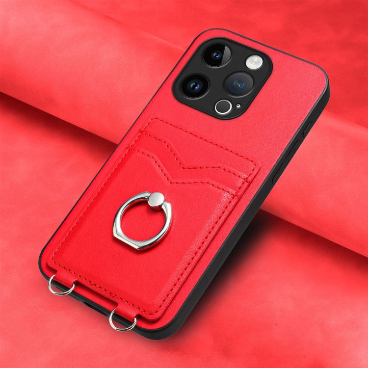 For iPhone 14 Pro R20 Ring Card Holder Phone Case