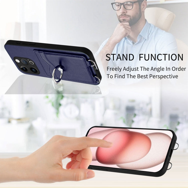 For iPhone 14 Pro R20 Ring Card Holder Phone Case