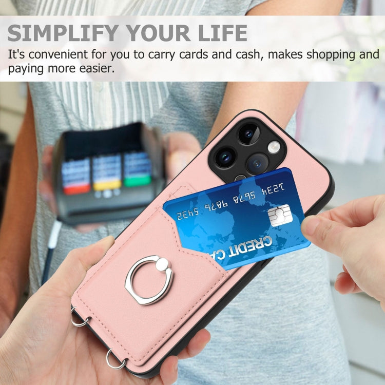 For iPhone 14 Pro Max R20 Ring Card Holder Phone Case