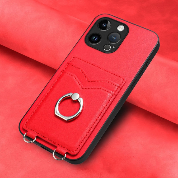 For iPhone 14 Pro Max R20 Ring Card Holder Phone Case