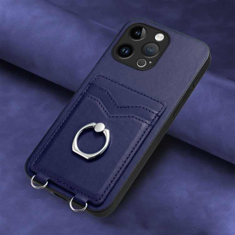 For iPhone 14 Pro Max R20 Ring Card Holder Phone Case