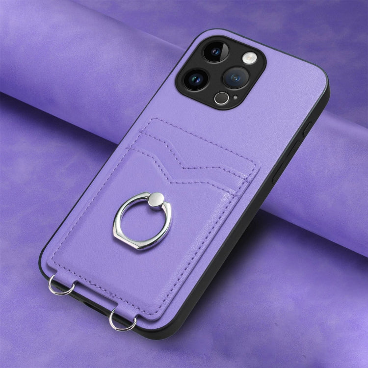 For iPhone 14 Pro Max R20 Ring Card Holder Phone Case