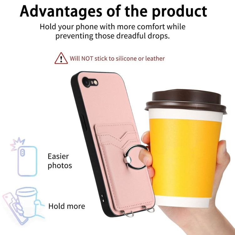 For iPhone SE 2022 / SE 2020 / 8 R20 Ring Card Holder Phone Case