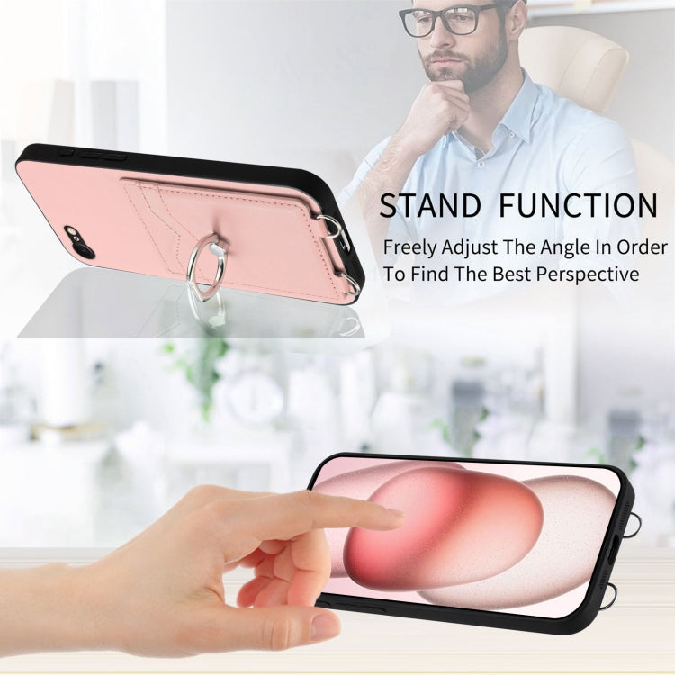 For iPhone SE 2022 / SE 2020 / 8 R20 Ring Card Holder Phone Case