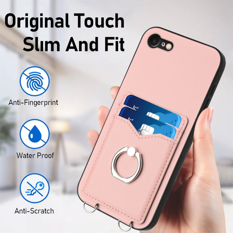 For iPhone SE 2022 / SE 2020 / 8 R20 Ring Card Holder Phone Case