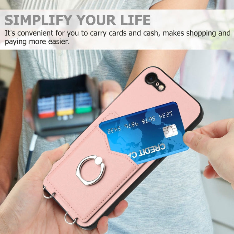For iPhone SE 2022 / SE 2020 / 8 R20 Ring Card Holder Phone Case