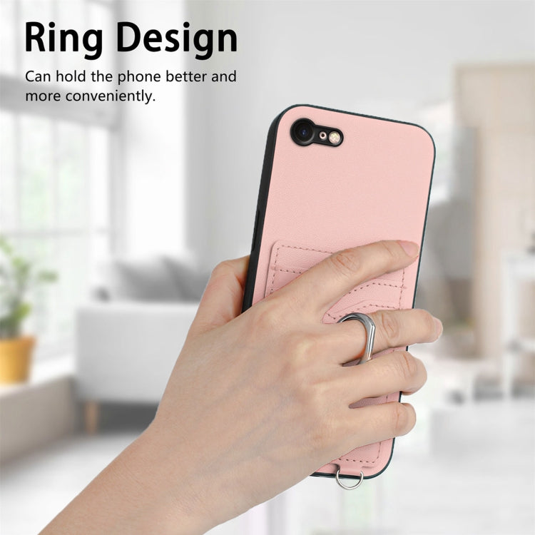 For iPhone SE 2022 / SE 2020 / 8 R20 Ring Card Holder Phone Case