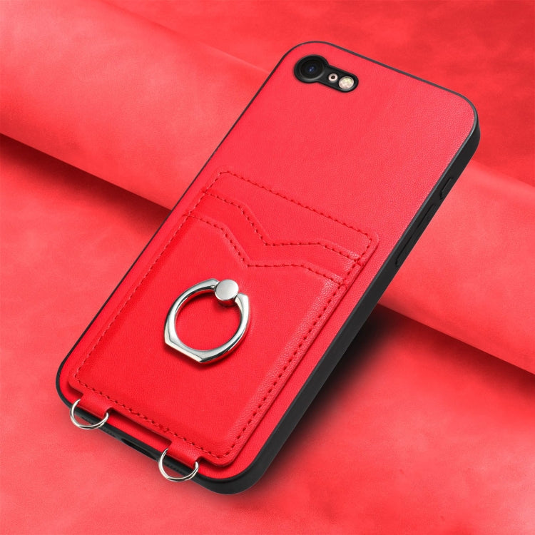 For iPhone SE 2022 / SE 2020 / 8 R20 Ring Card Holder Phone Case