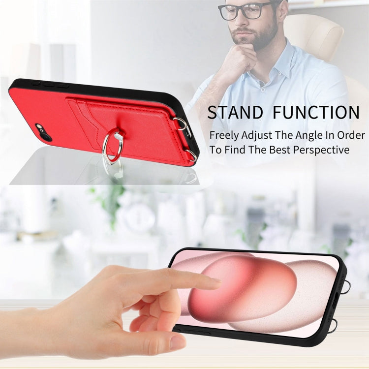 For iPhone SE 2022 / SE 2020 / 8 R20 Ring Card Holder Phone Case
