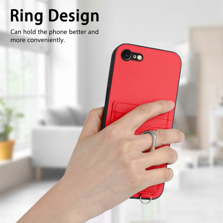 For iPhone SE 2022 / SE 2020 / 8 R20 Ring Card Holder Phone Case