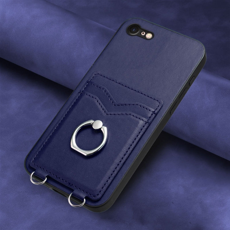 For iPhone SE 2022 / SE 2020 / 8 R20 Ring Card Holder Phone Case