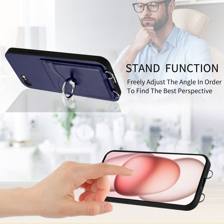 For iPhone SE 2022 / SE 2020 / 8 R20 Ring Card Holder Phone Case