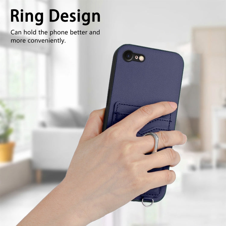 For iPhone SE 2022 / SE 2020 / 8 R20 Ring Card Holder Phone Case