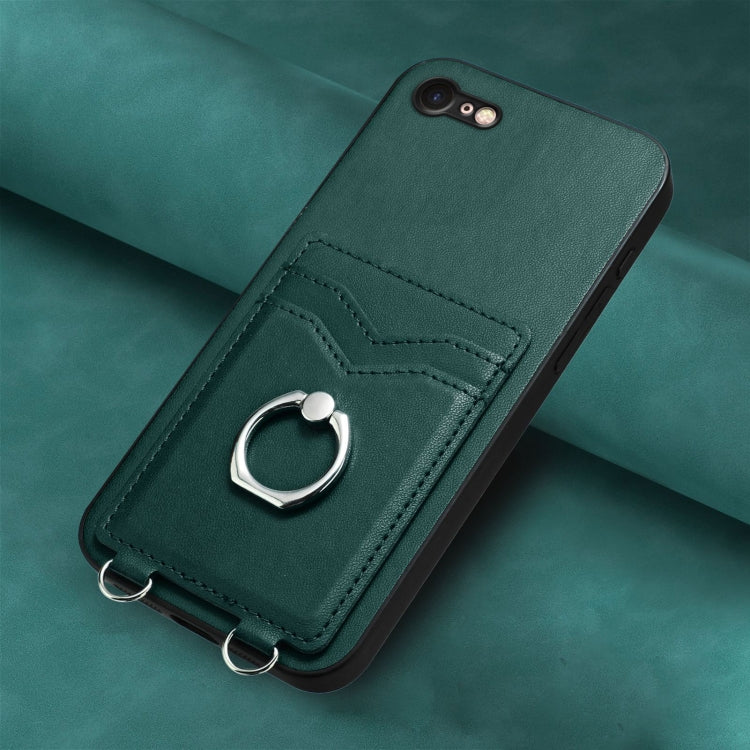 For iPhone SE 2022 / SE 2020 / 8 R20 Ring Card Holder Phone Case