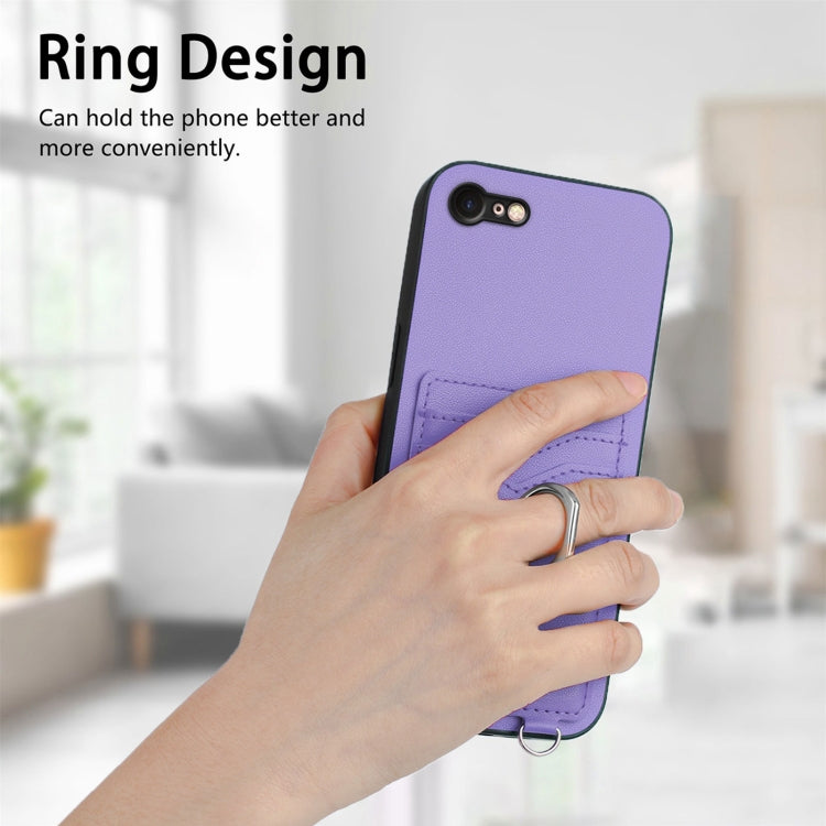 For iPhone SE 2022 / SE 2020 / 8 R20 Ring Card Holder Phone Case