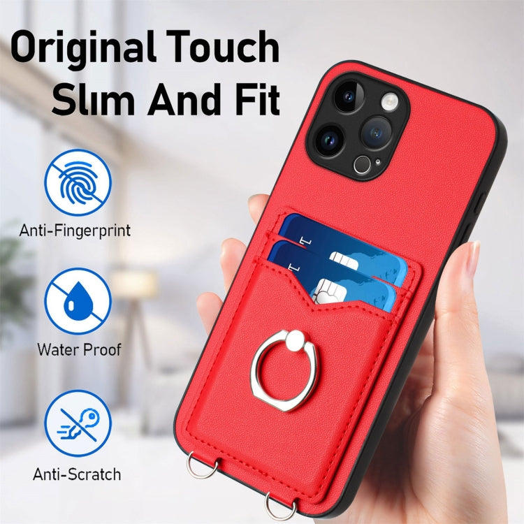For iPhone 13 Pro Max R20 Ring Card Holder Phone Case