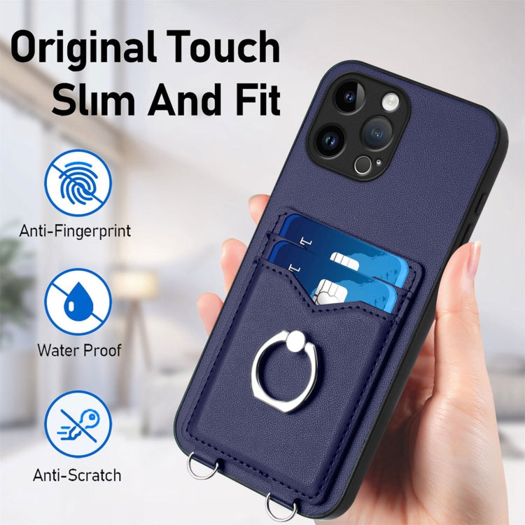 For iPhone 13 Pro Max R20 Ring Card Holder Phone Case