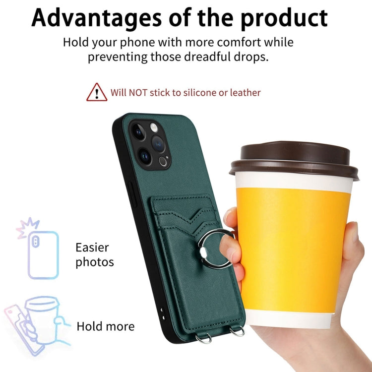 For iPhone 13 Pro Max R20 Ring Card Holder Phone Case
