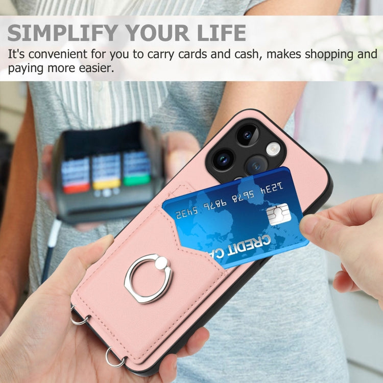 For iPhone 13 Pro R20 Ring Card Holder Phone Case