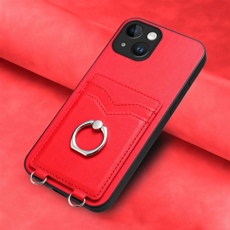 For iPhone 13 R20 Ring Card Holder Phone Case