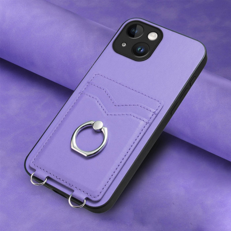 For iPhone 13 R20 Ring Card Holder Phone Case