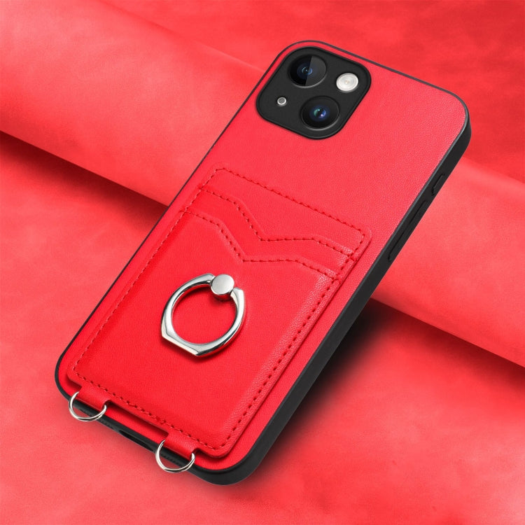 For iPhone 13 mini R20 Ring Card Holder Phone Case