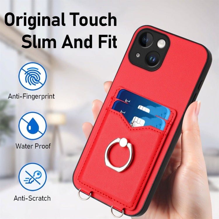 For iPhone 13 mini R20 Ring Card Holder Phone Case
