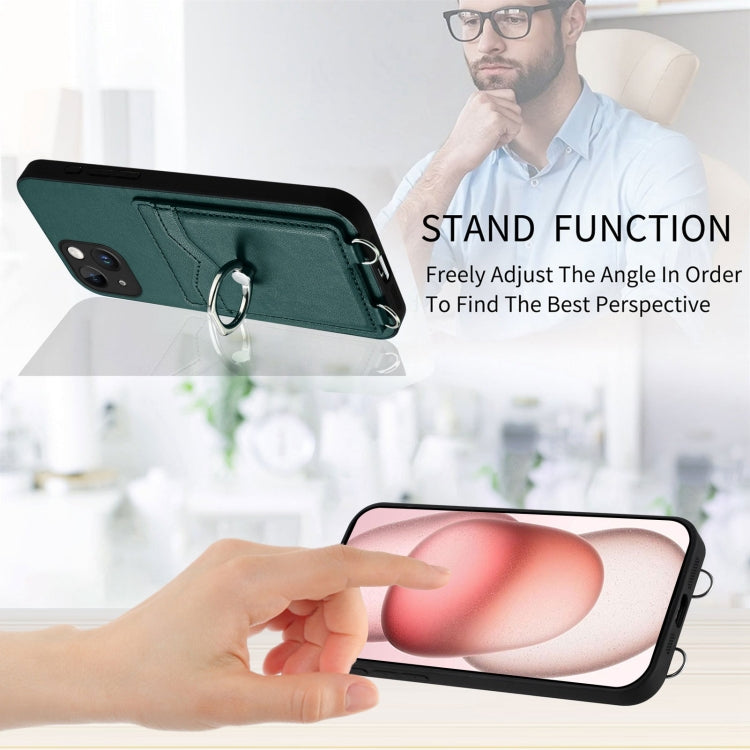 For iPhone 13 mini R20 Ring Card Holder Phone Case