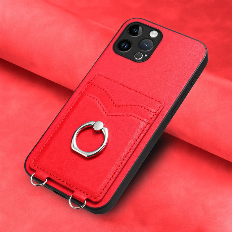 For iPhone 12 Pro R20 Ring Card Holder Phone Case