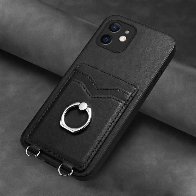 For iPhone 12 mini R20 Ring Card Holder Phone Case