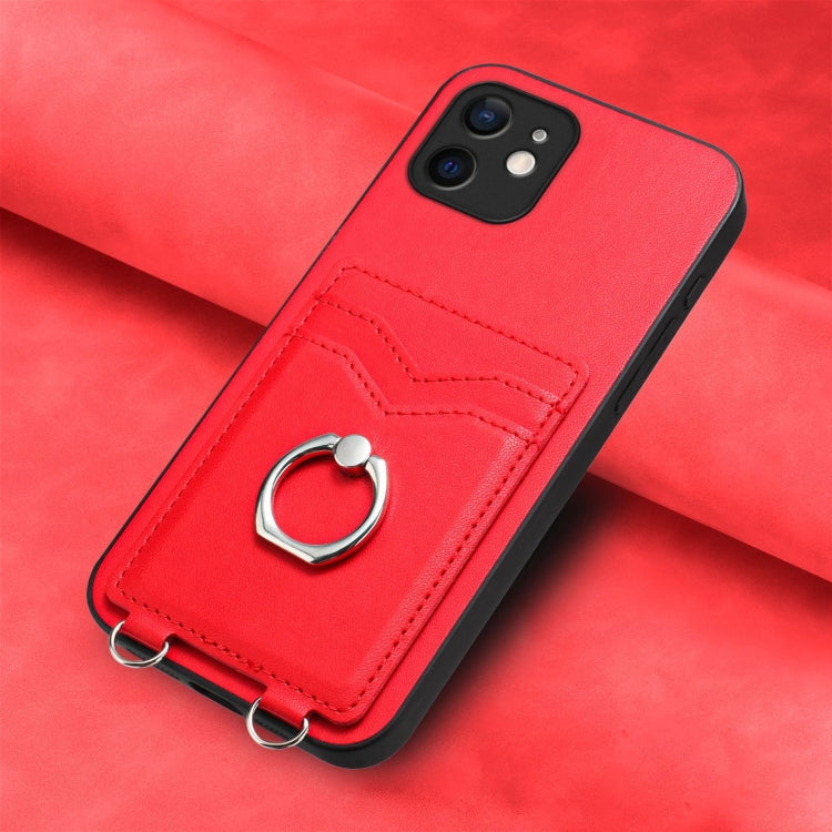 For iPhone 12 mini R20 Ring Card Holder Phone Case