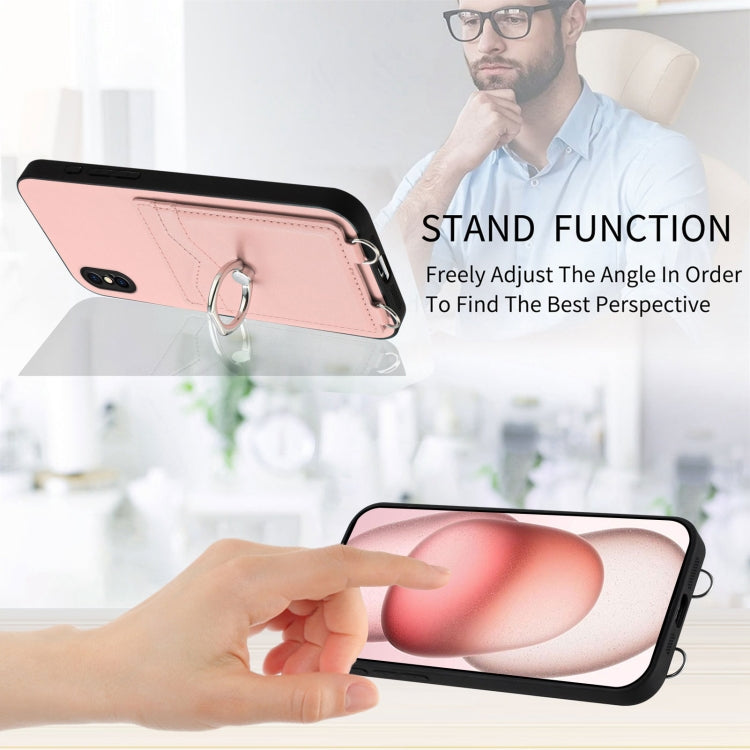 For iPhone XS / X R20 Ring Card Holder Phone Case