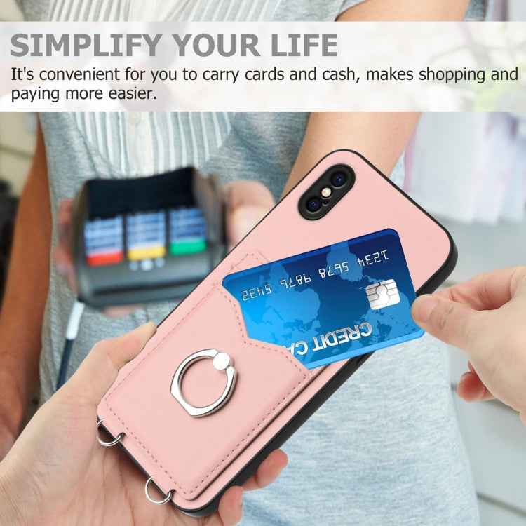 For iPhone XS / X R20 Ring Card Holder Phone Case