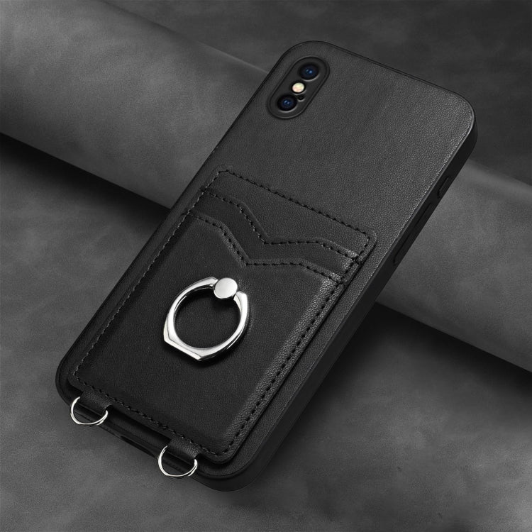 For iPhone XS / X R20 Ring Card Holder Phone Case