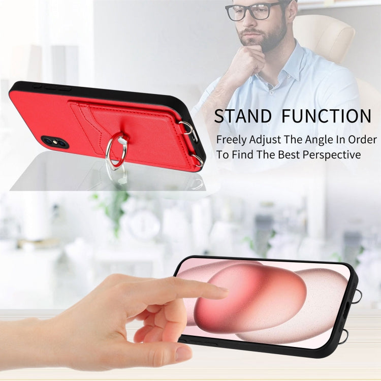 For iPhone XS / X R20 Ring Card Holder Phone Case