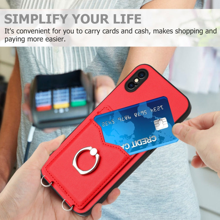 For iPhone XS / X R20 Ring Card Holder Phone Case