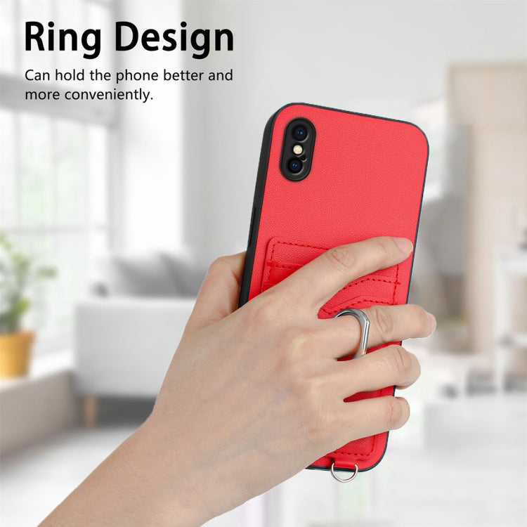 For iPhone XS / X R20 Ring Card Holder Phone Case