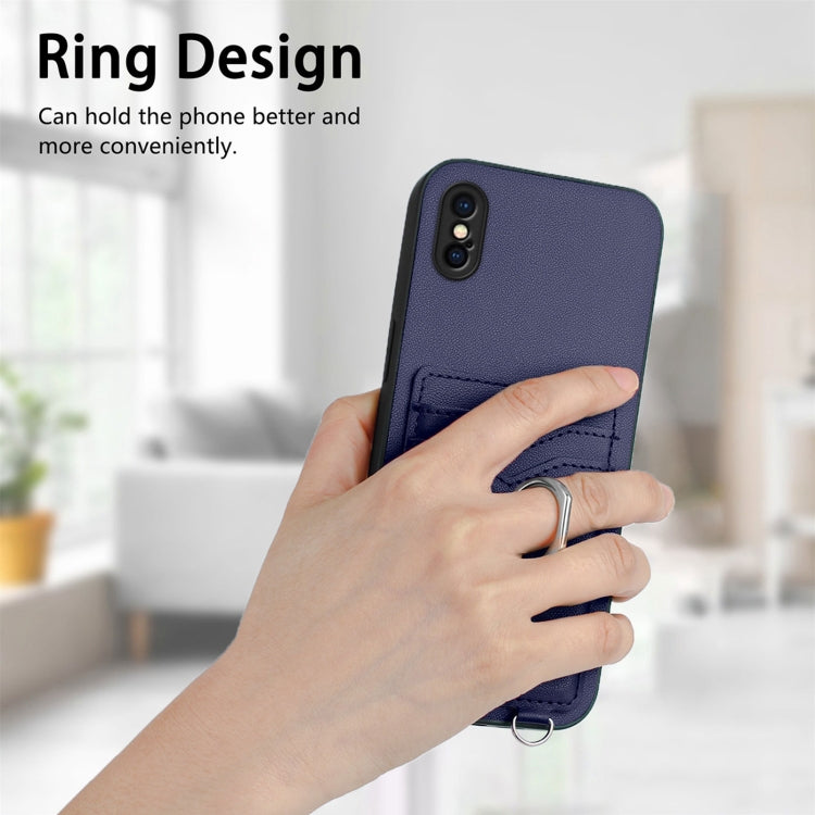 For iPhone XS / X R20 Ring Card Holder Phone Case
