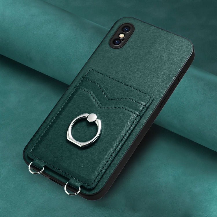 For iPhone XS / X R20 Ring Card Holder Phone Case