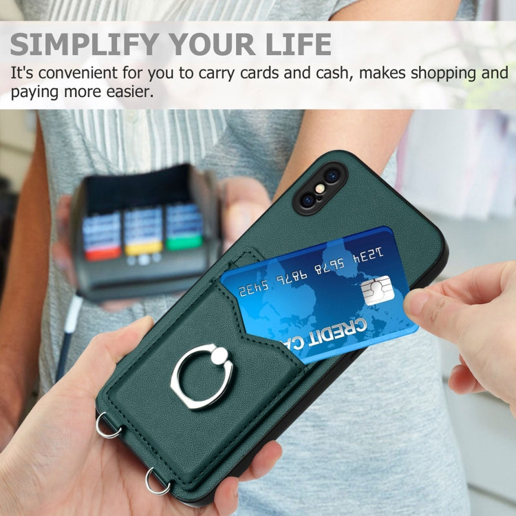 For iPhone XS / X R20 Ring Card Holder Phone Case