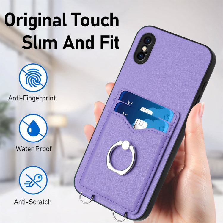 For iPhone XS / X R20 Ring Card Holder Phone Case