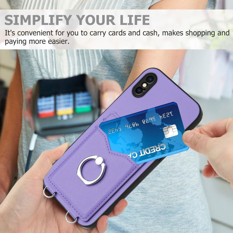 For iPhone XS / X R20 Ring Card Holder Phone Case