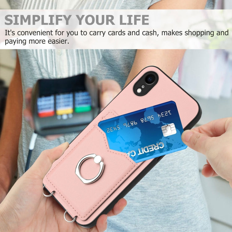For iPhone XR R20 Ring Card Holder Phone Case